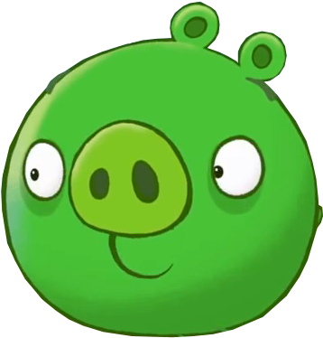 Likes To Bother Chicken Little, Likes To Watch T - Green Pig Png (376x386), Png Download