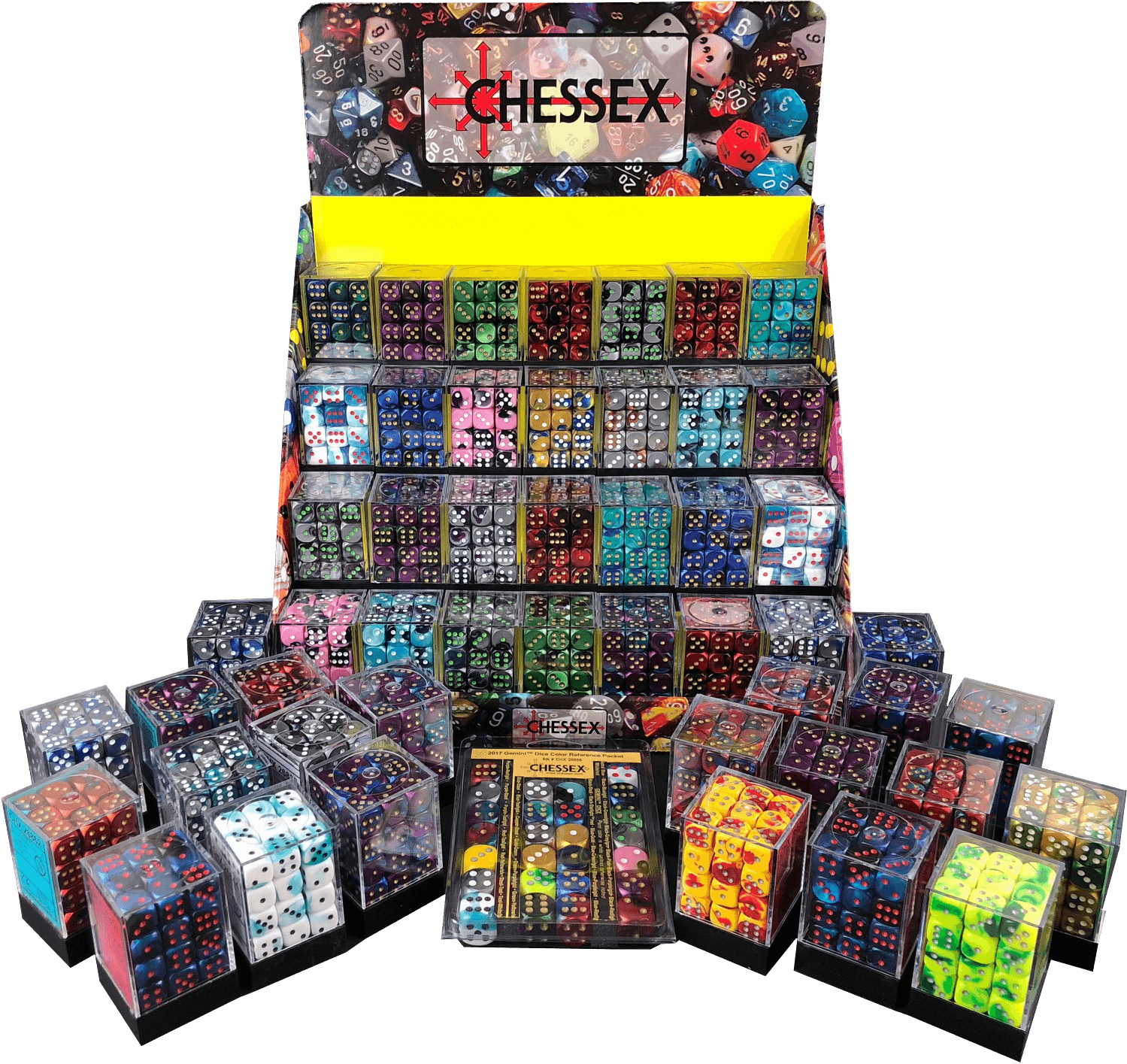 Box Of 50 Gemini 12mm D6 Dice Sets Sampler - Comic Book (1499x1415), Png Download