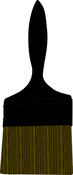 Original Png Clip Art File Paint Brush Silhouete Svg (252x598), Png Download