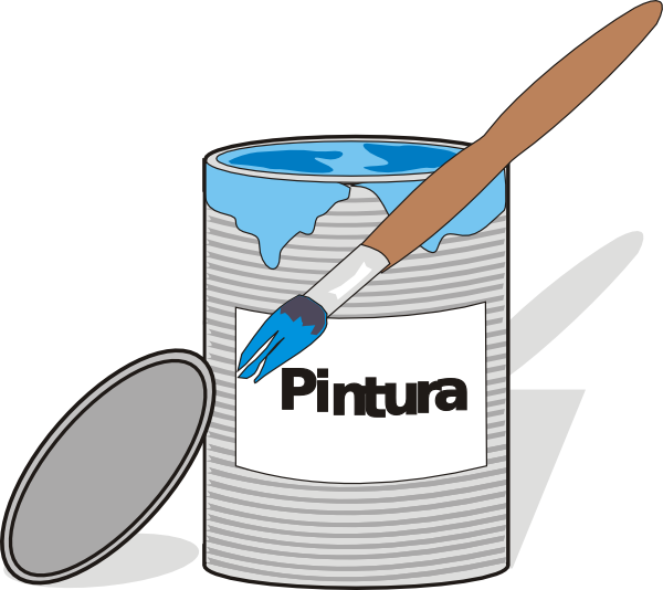 Aidiagre Paint Tin Can And Brush Svg Clip Arts 600 (600x534), Png Download