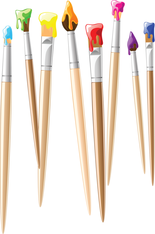 Paint Brushes Clipart Paint Brushes Painting Clip Art - Paint Brushes Clip Art (532x800), Png Download