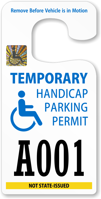 Handicap Parking Permit Rearview Mirror Jumbo Hang - Glowsmart Area Of Refuge Sign 4 5 X (800x800), Png Download