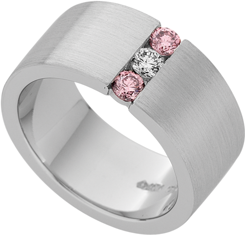 White & Pink Diamond Ring C641a - Ring (500x500), Png Download