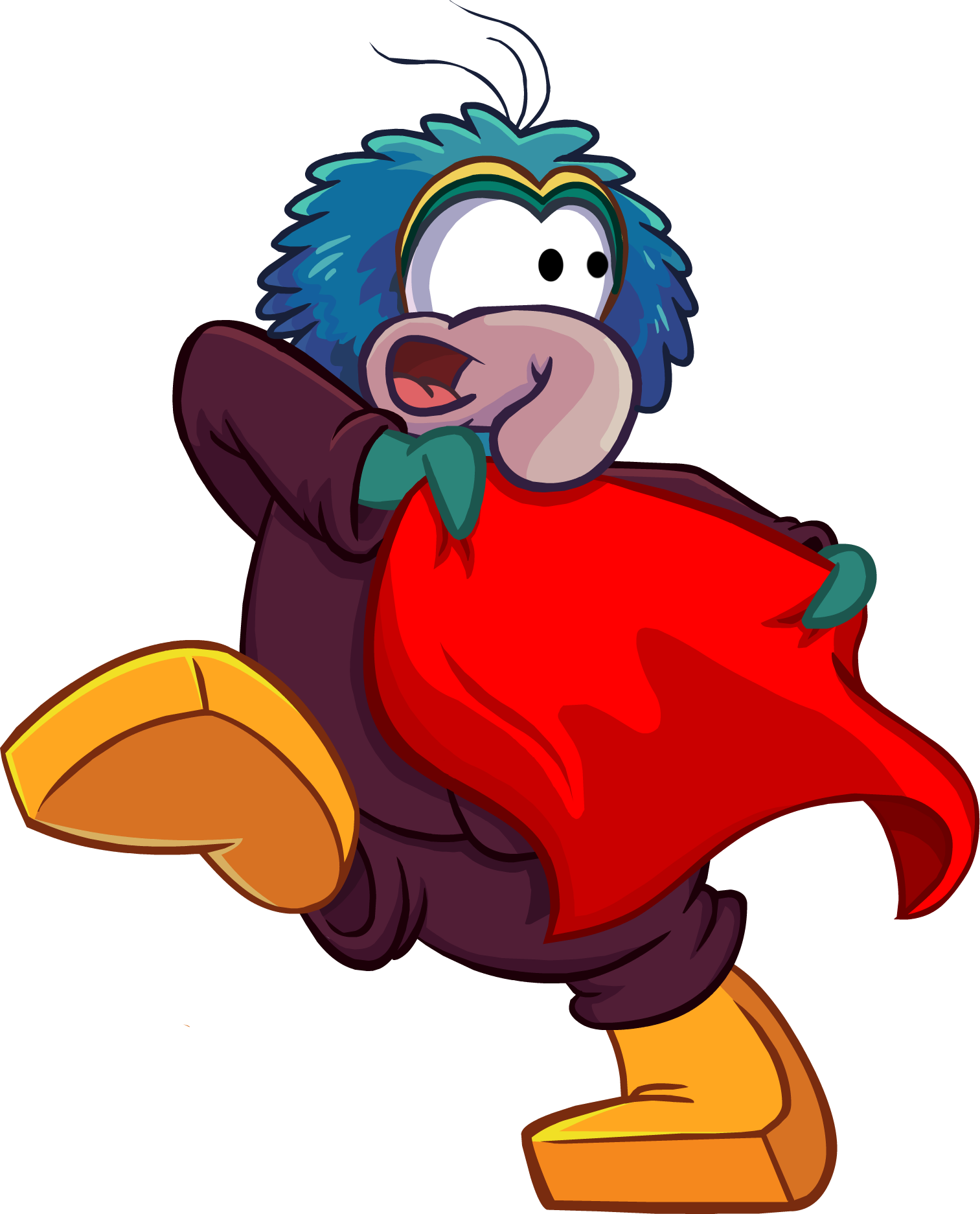 Gonzo With Red Cape - Gonzo Club Penguin (1513x1874), Png Download