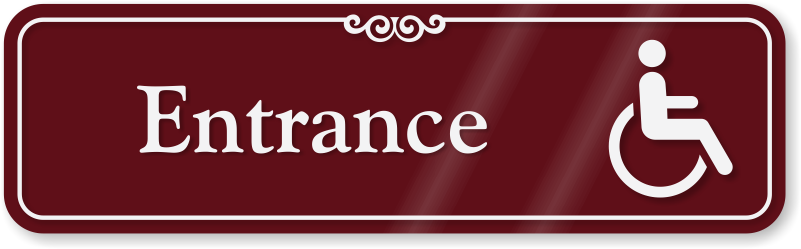 Handicap Entrance Sign - Icandy Combat Mens Bathroom Handicap Accessible Black (800x570), Png Download