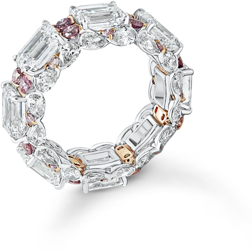 Pi 11 007 03 Pink Diamond Band - Ring (1998x1998), Png Download