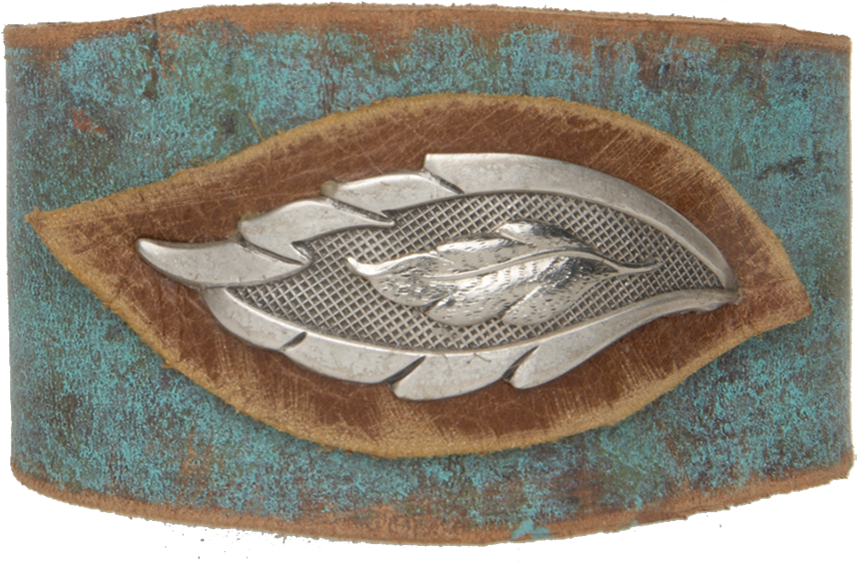 Loading Detail - West Teal Leather Leaf Braceletreplace Me (932x800), Png Download