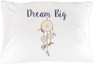 Dream Big Dreamcatcher Blue Pillow Case - Traum-groß-dreamcatcher-pfirsich Getränke Untersetzer (350x350), Png Download