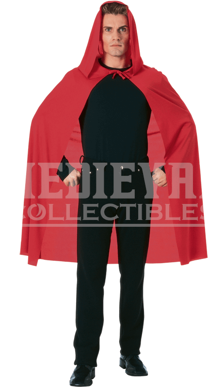 45 Inch Red Hooded Costume Cape - Red Hooded Cape Nice For Red Riding Hood 45" Long (850x850), Png Download
