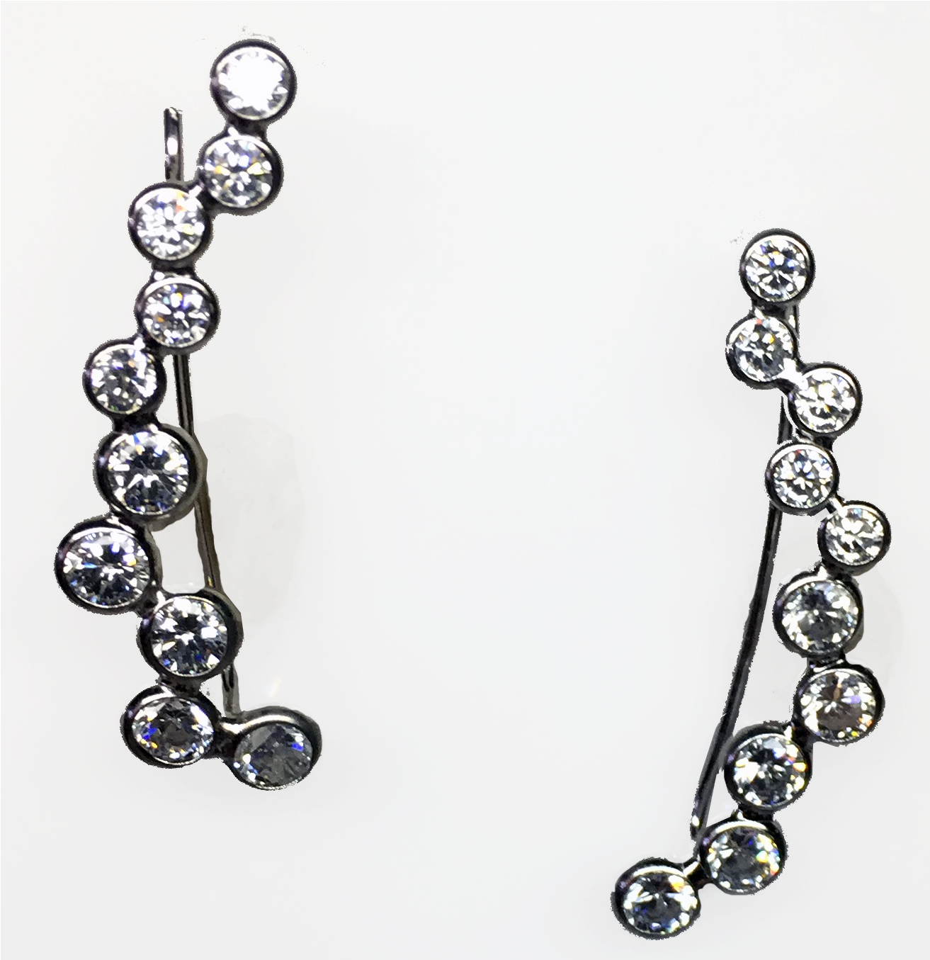 Confetti Bezel Ear Climbers - Ear (1312x1368), Png Download