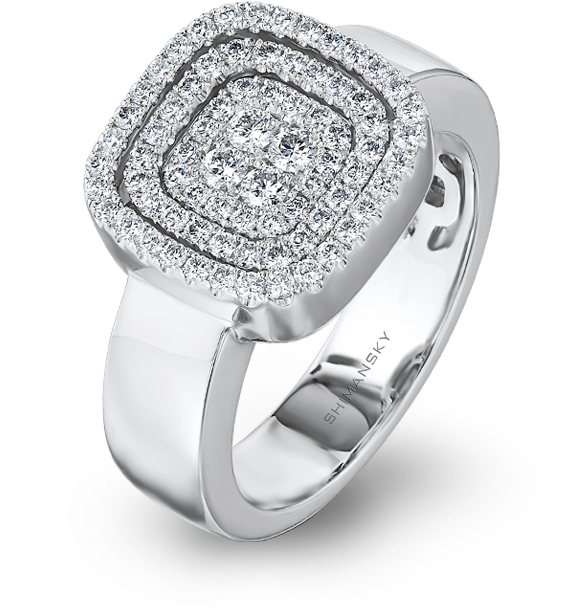 Shimansky Starlight Cushion Shape Diamond Ring - Pre-engagement Ring (800x800), Png Download