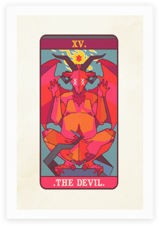 Devil Tarot Card Poster - The Devil (484x484), Png Download