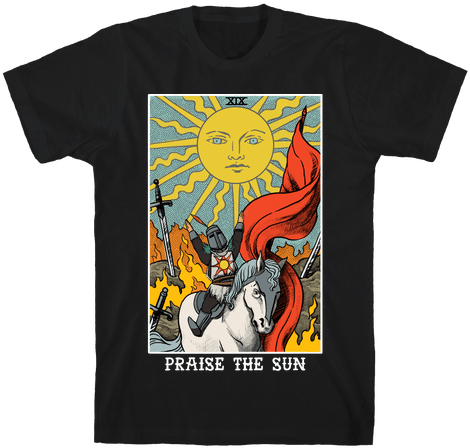 Praise The Sun Tarot Card Mens T-shirt - Sun Tarot Card Shirt (484x484), Png Download