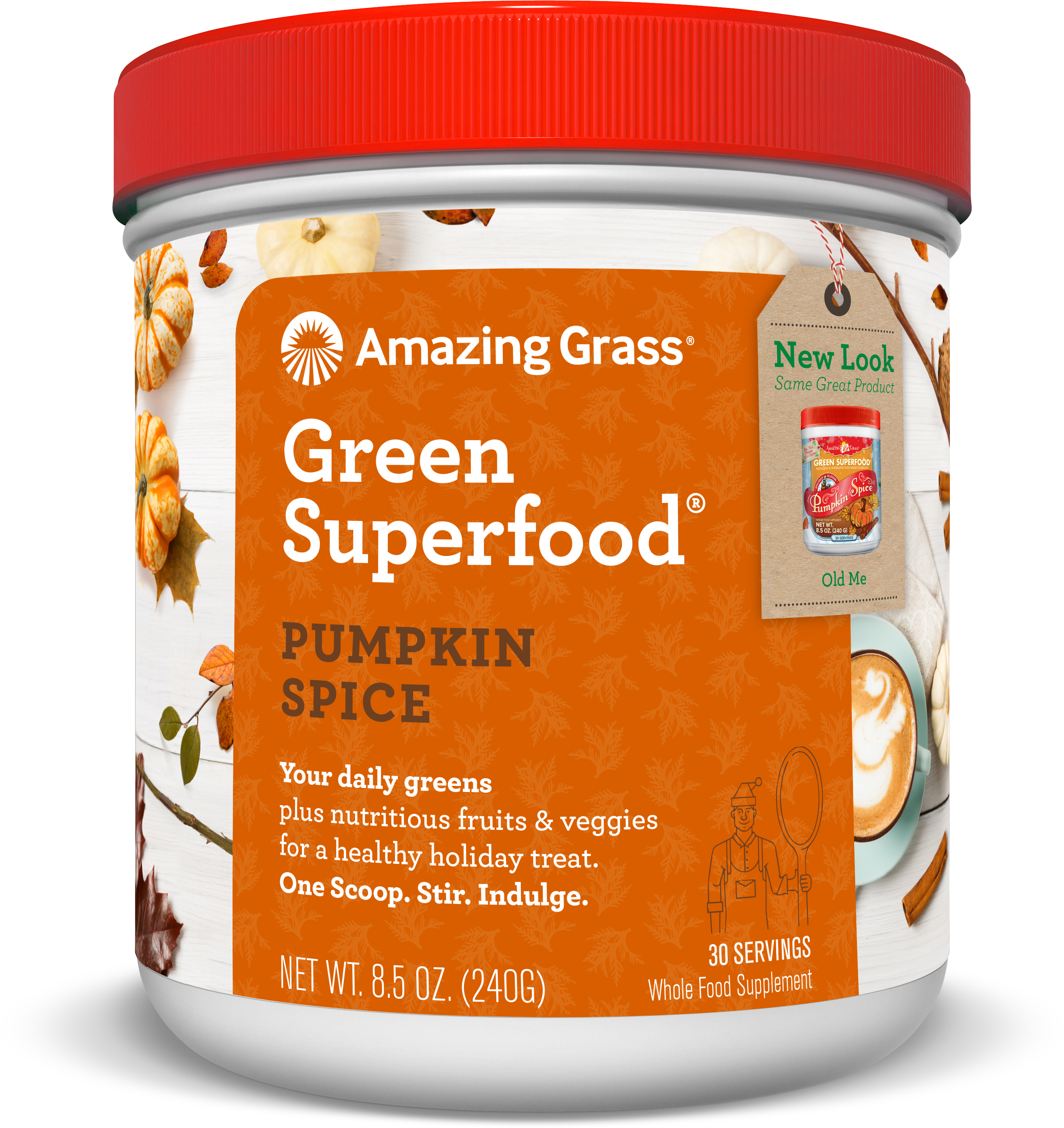 Pumpkin Spice - Amazing Grass Green Superfood Powder, Chocolate (brown), (2945x3188), Png Download