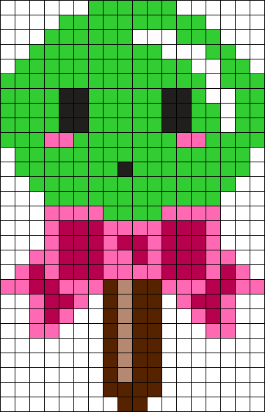 Cute Green Lolipop Perler Bead Pattern / Bead Sprite - Dibujos De Comida En Cuadricula (379x589), Png Download