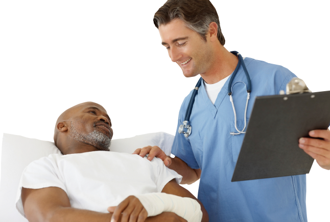 Why Book With Us - Doctor With Patient Png (646x436), Png Download