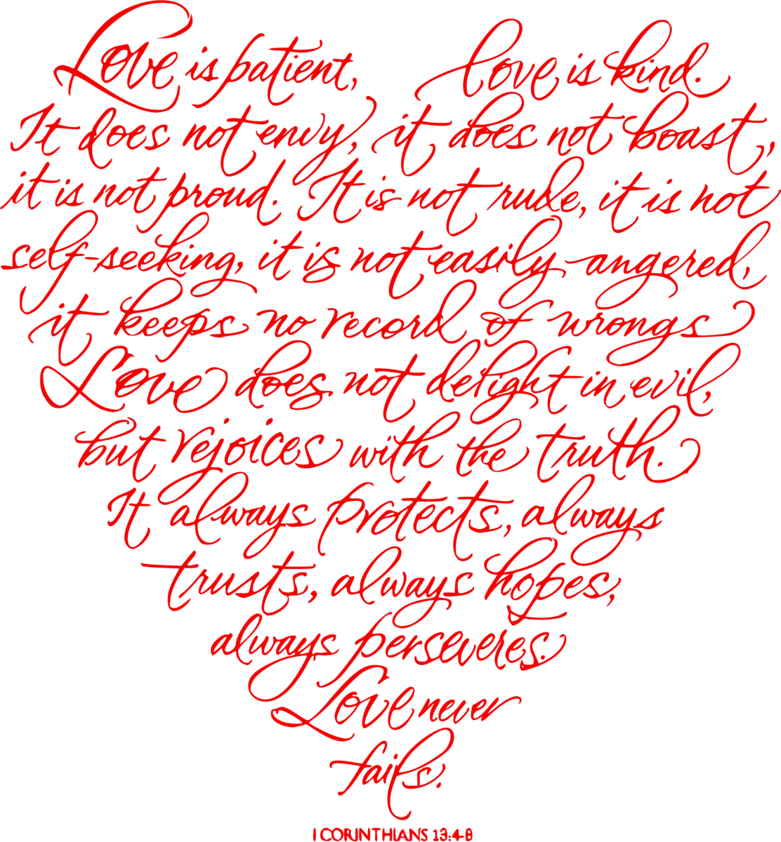 Love Is Patient Corinthians 13 Heart Digital Cut Files - 1 Corinthians 13 (1112x1200), Png Download