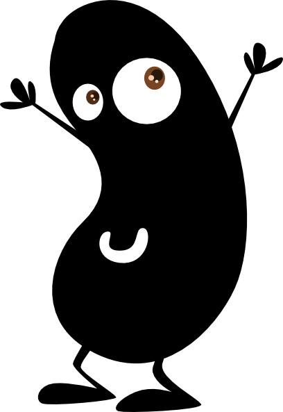 Jelly Beans Clipart Animated - Black Bean Clip Art (408x593), Png Download