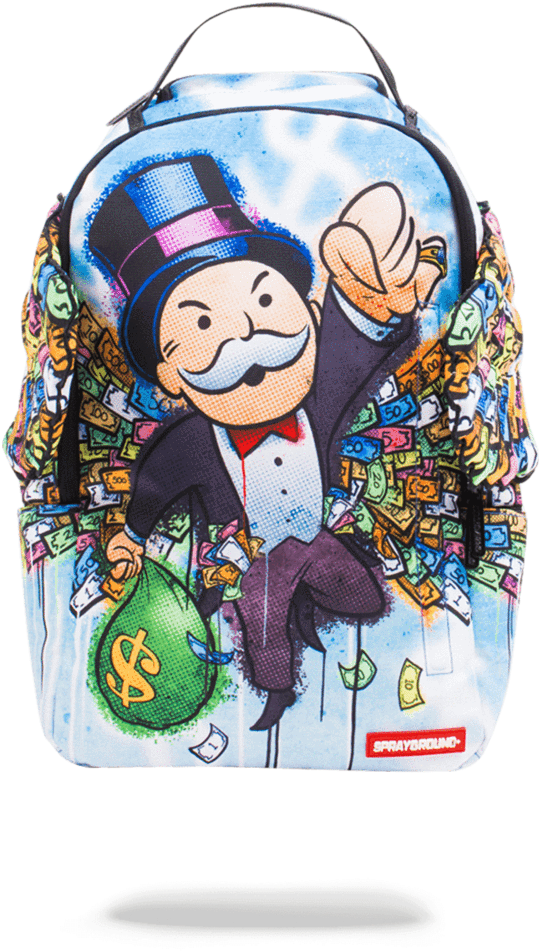 Monopoly Money Wings - Sprayground Backpack Monopoly Money Wings (802x1023), Png Download
