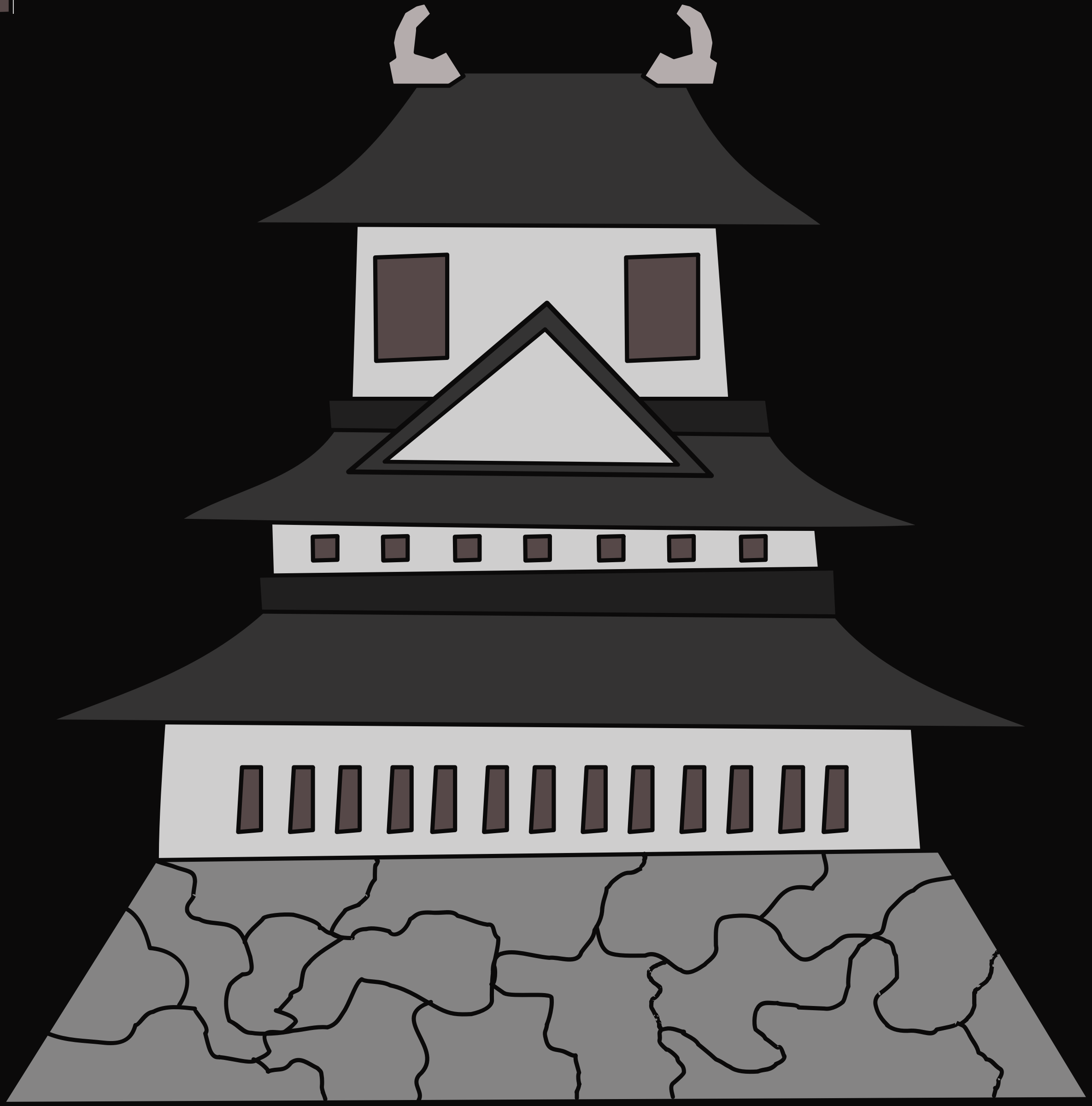 Far Eastern Building Japanese Castle Vector Clipart - Architecture (2370x2400), Png Download