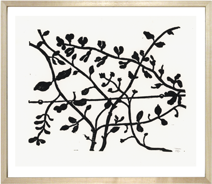 Vine On A Wire - Linocut (440x440), Png Download