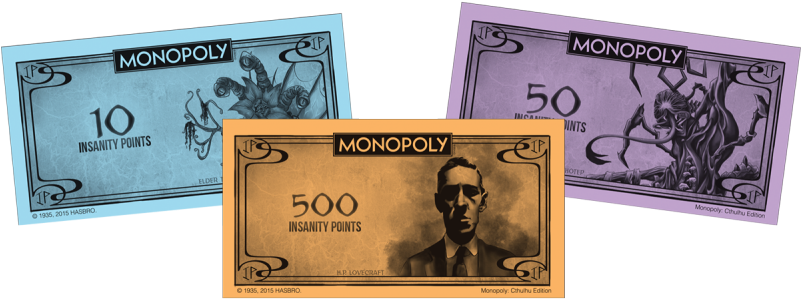 Monopoly Money To Gain Forbidden Knowledge And Buy - Monopoly Cthulhu Money (800x339), Png Download