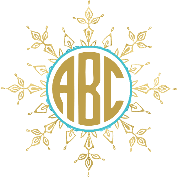Snowflake Monogram - Gold - 4th Of July Monogram Shirts (650x650), Png Download