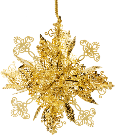 Snowflake, Gold-plated - Chandelier (390x460), Png Download