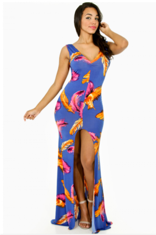 -25% Falling Feathers Maxi Dress - Photo Shoot (677x800), Png Download