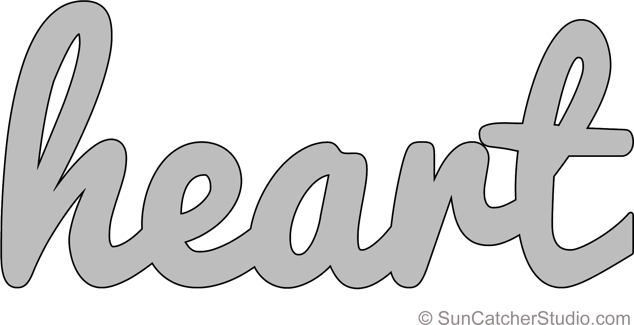 2100 X 1168 Heart Lower Pattern Template Stencil Printable - Template (2100x1168), Png Download