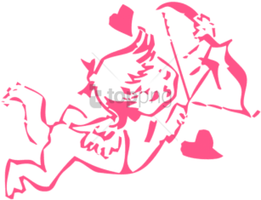 Free Png Love Angel With Arrow And Bow Pink Love Card, - Background Valentine (850x651), Png Download