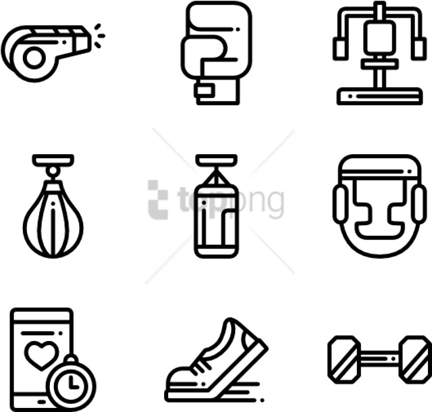 Free Png Gym Equipment 50 Icons - Facebook Line Icon Png (850x812), Png Download