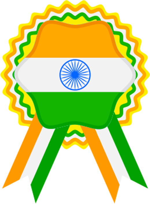 Indian Flag Png Download Source - Indian Independence Day Badge (898x861), Png Download