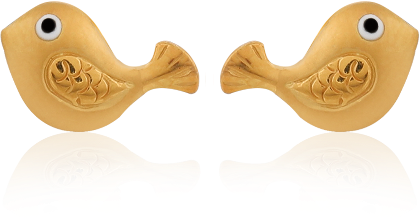 Adorable Golden Fish Earrings - Earrings (1000x1000), Png Download