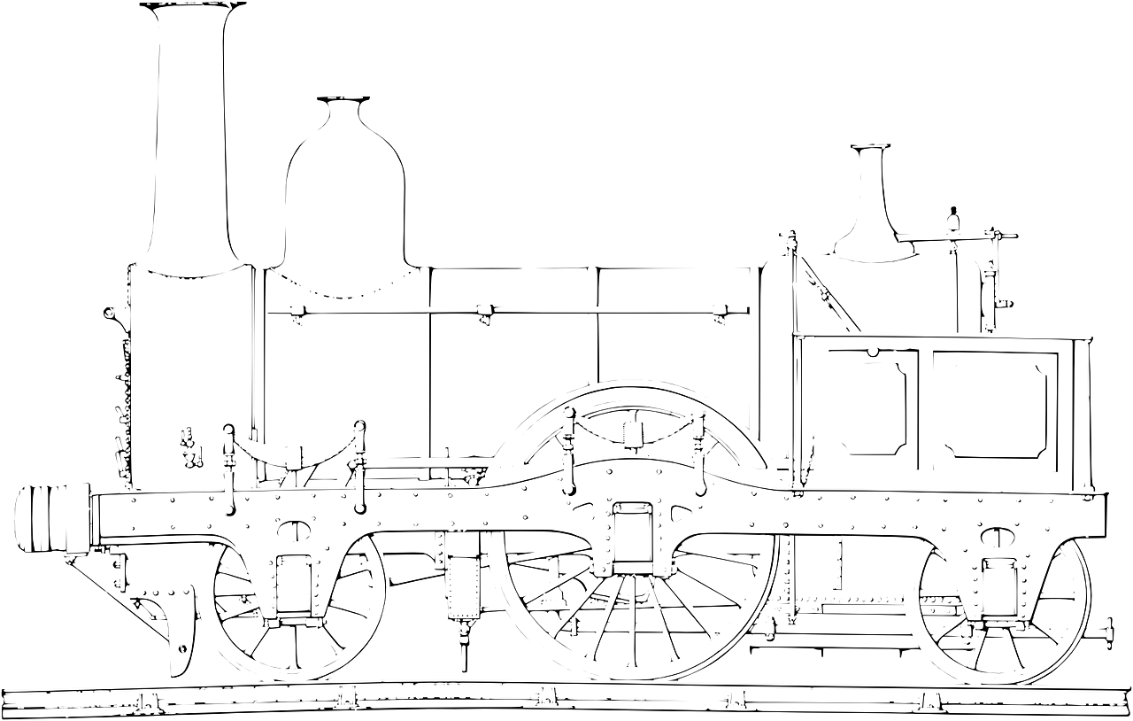 Railway Engine White Train Png Image - Vektor Garis Putih Kereta Api (1280x814), Png Download