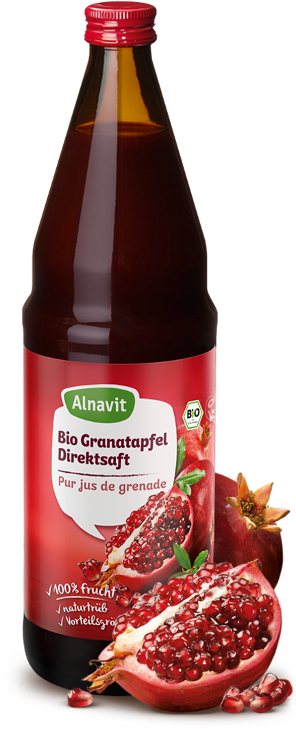 Organic Pomegranate Juice - Bottle (455x1087), Png Download