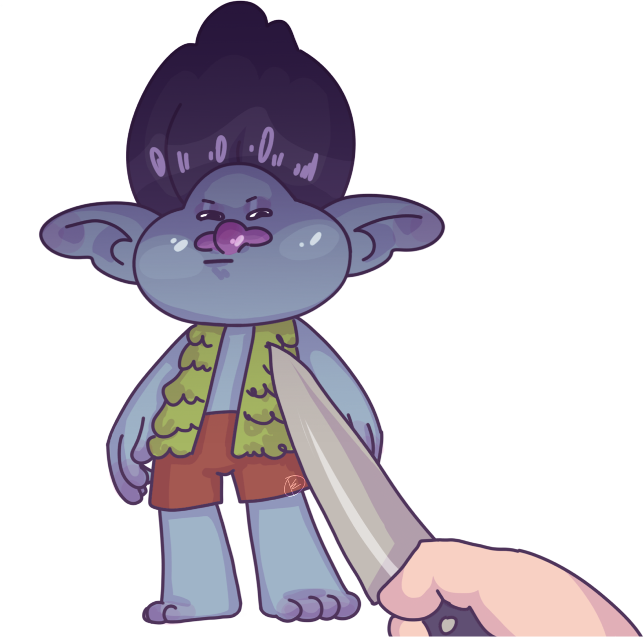 Its Branch As Knife Cat - Cartoon (1280x1266), Png Download