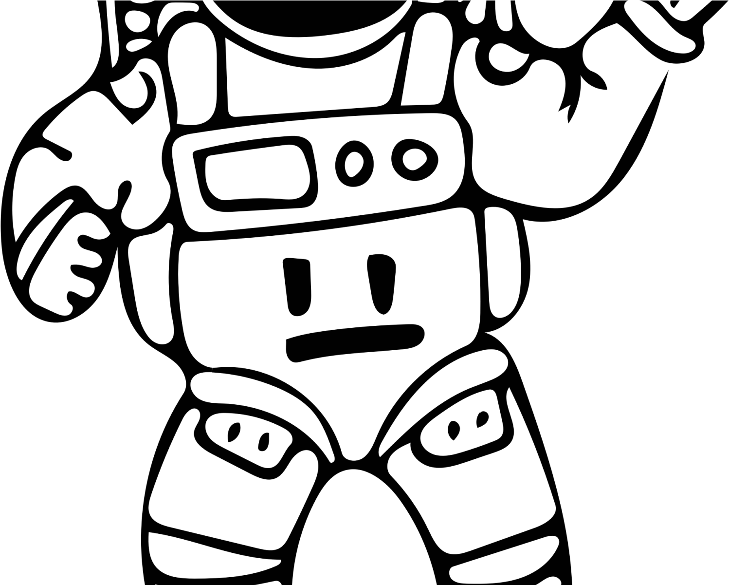 Astronaut Clipart Free Black And White (1600x1200), Png Download