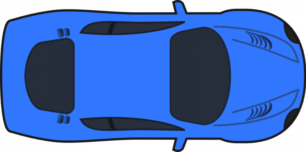 Clip Art, Illustration Car, Light Car, Blue, New Car, - Cartoon Car Birds Eye View (1007x500), Png Download