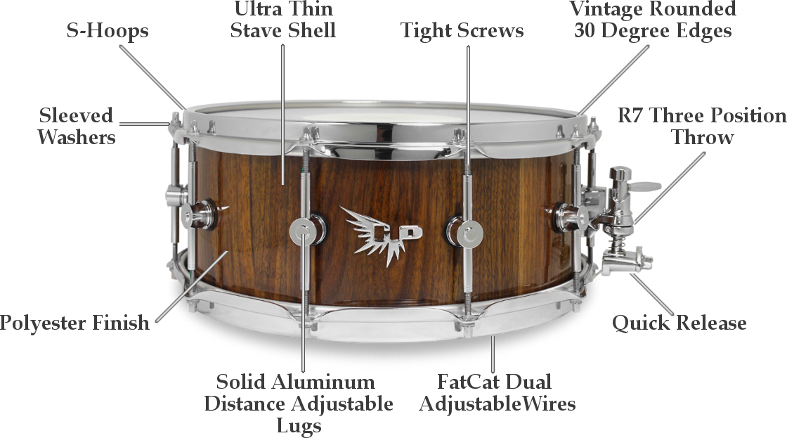 Archetype Snare Features - Snare Drum Structure (1120x623), Png Download