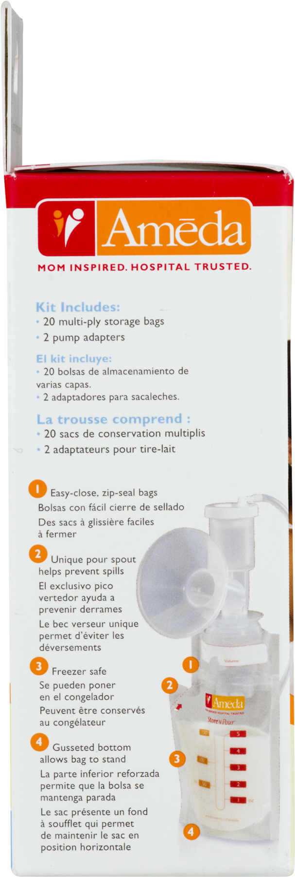 Ameda Store 'n Pour Breast Milk Storage Bags Starter - Cylinder (1800x1800), Png Download