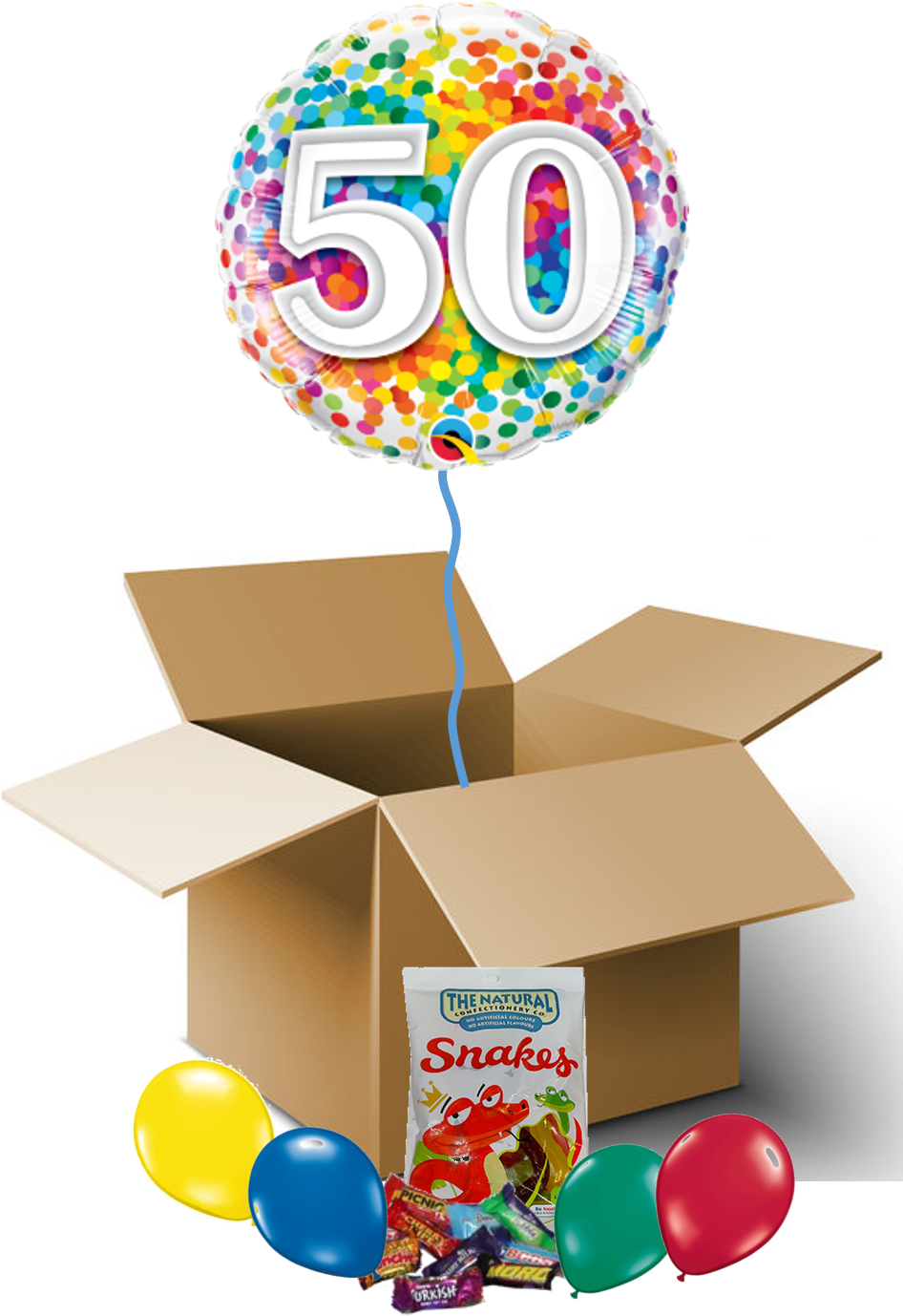 50th Birthday Balloon In A Box - Happy 50th Birthday Png (945x1400), Png Download