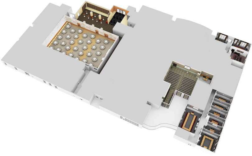 3d Floor Maps - Convention Centre 3d Floor Plan (900x666), Png Download