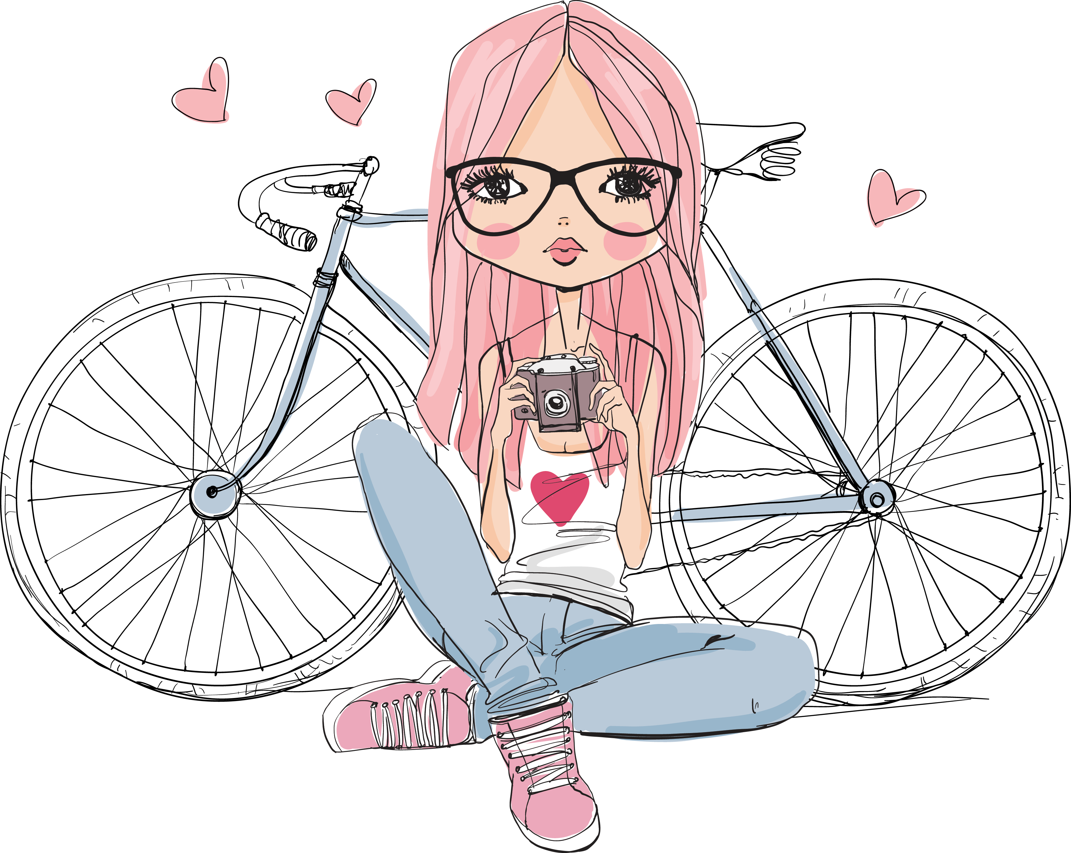 3543 X 2823 2 0 - Imagenes Animadas De Mujeres En Bicicleta (3543x2823), Png Download