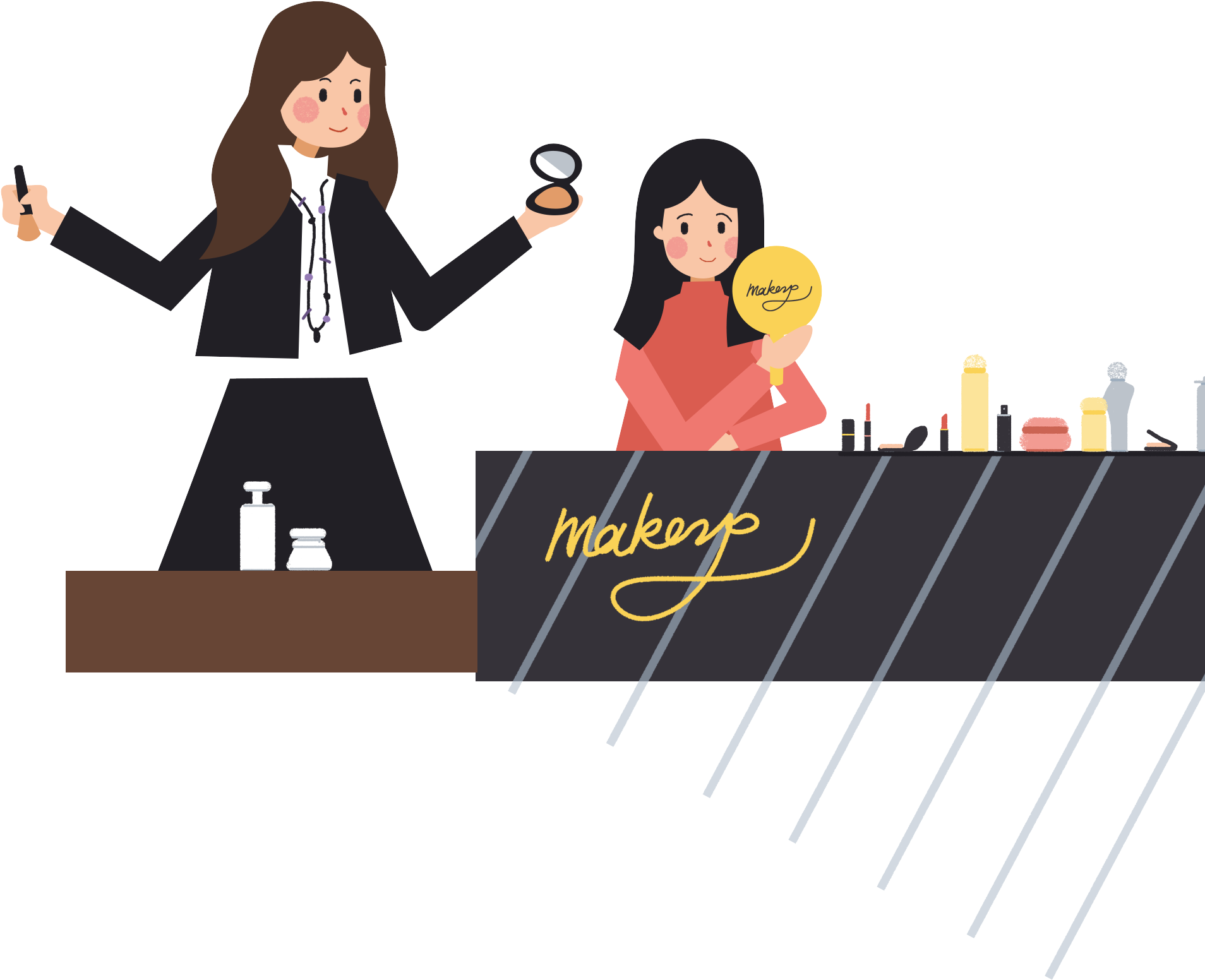 Flat Illustration Counter Cosmetic Png And Psd - Illustration (2000x2000), Png Download