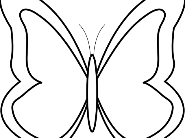 Line Art Clipart Butterfly - Butterfly Black N White (640x480), Png Download