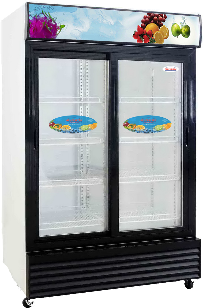 Generaltec 1400 Liters 2 Sliding Doors Showcase Chiller-gch1400sd - Cupboard (857x1141), Png Download