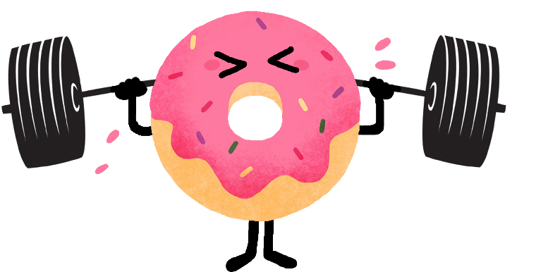 Donut Fitness - Weightlifting Logo Design (800x472), Png Download