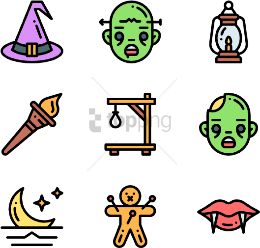 Free Png Freeuse Stock Scary Icon Packs - Halloween Transparent Icons (850x812), Png Download