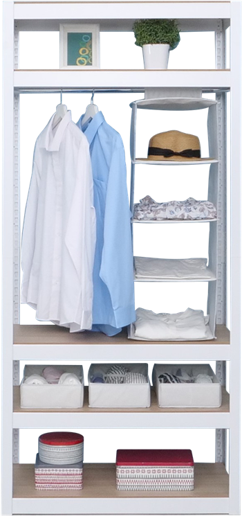 Speedrack 5 Tier Wardrobe Shelf Unit With Hanging Rail - Wardrobe (800x800), Png Download